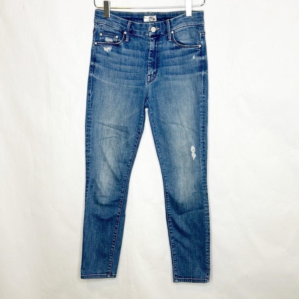 Mother The Looker Crop Distressed Skinny Crop Jeans (26) - Picture 3 of 11